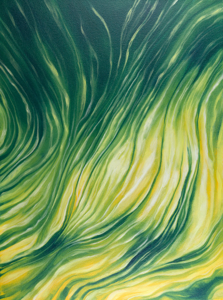 Emerald Vision Abstract Oil Painting by Harold Roth