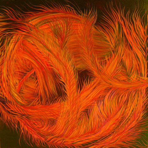 Ofanim/Fire Angels Abstract Oil Painting