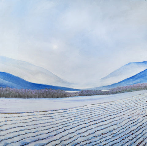 Snowy Field Oil Landscape Painting