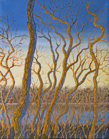 Twisting Trees Oil Landscape Painting SOLD